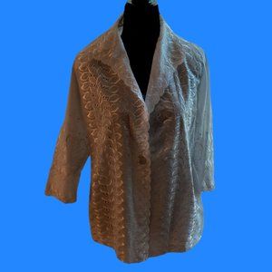 Petite White Eyelet Blazer